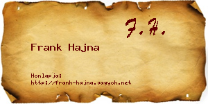 Frank Hajna névjegykártya